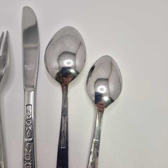 Imperial Stainless Japan 5-piece Flatware Set IMI57 Vintage Floral - Picture 8 of 14